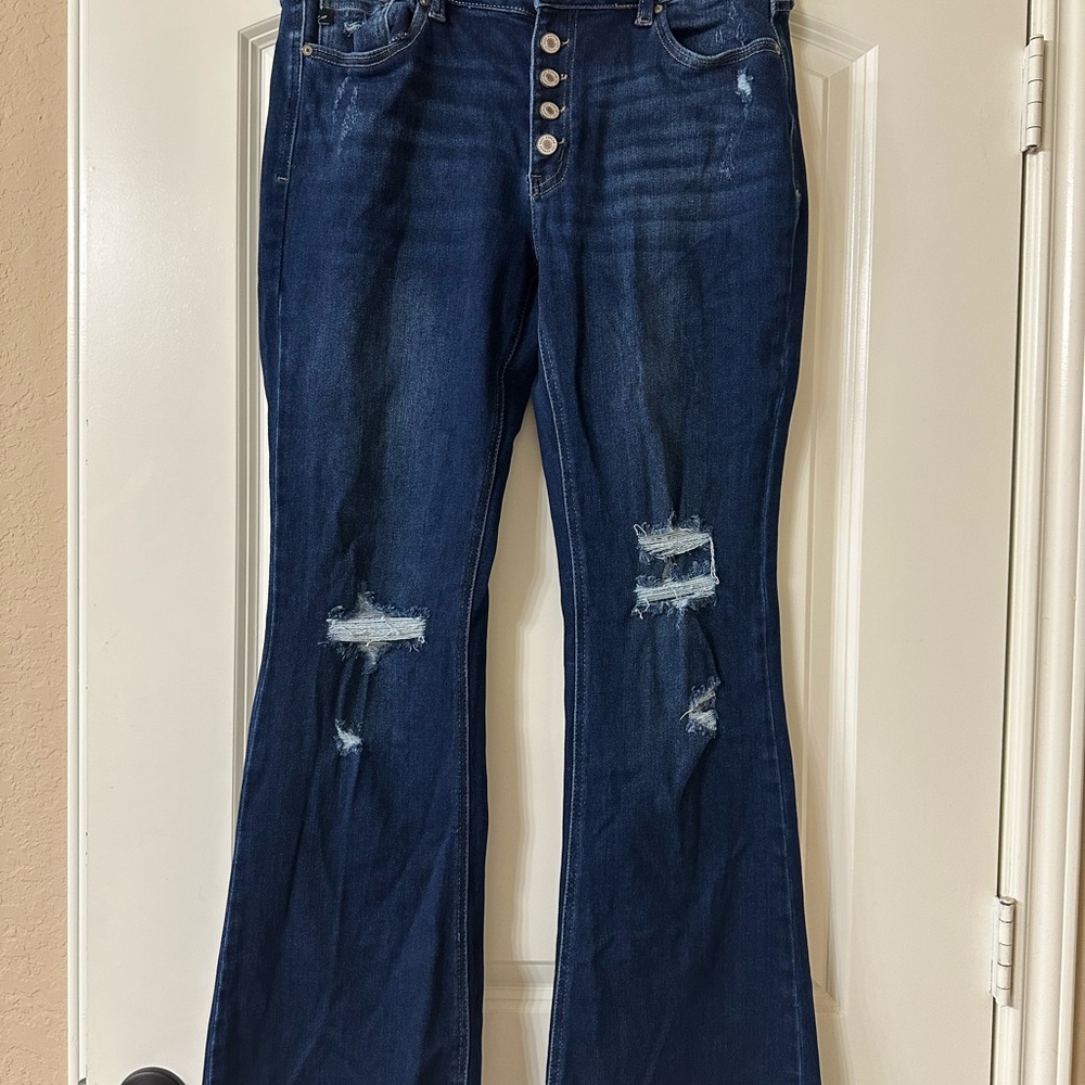 Kancan Women's Distressed Blue Jeans
